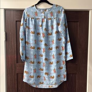 Lands' End Light Blue Girls' Pajama Nightgown with Sloth Print